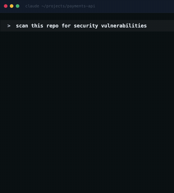 Claude Code scanning a repository with Scantonomous MCP - showing scan creation, findings table, and AI triage analysis